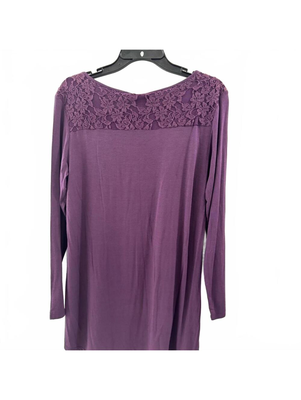 NWT Y2K Whimsygoth Boho Purple Lace High Low Tunic Blouse M - Picture 2 of 4